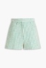 Striped cotton-blend tweed shorts