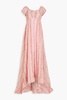 Gilvery ruched floral-print chiffon maxi dress