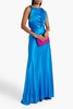 Likai twisted silk-satin gown