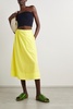 Gathered shell midi skirt