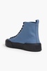 Rubber-trimmed canvas high-top sneakers