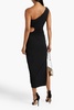 Drie one-shoulder cutout stretch-jersey midi dress