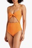 Kia cutout ribbed knotted swimsuit