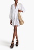 Barrie English embroidery cotton and macramé mini shirt dress