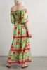 Mabelle crochet-trimmed shirred printed cotton-voile maxi dress