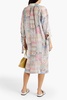 Printed silk crepe de chine shirt dress