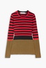 Striped ribbed-knit sweater