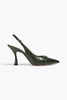 Jama 90 croc-effect leather slingback pumps