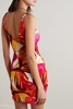 Summer Solstice wrap-effect ruched printed stretch-jersey mini dress