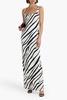 Aaliyah zebra-print cady maxi dress