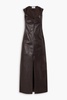 Bram paneled leather midi dress