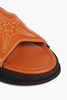 Topstitched leather sandals