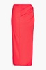 Kenzie twist-front jersey midi skirt