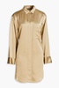 Olisse crinkled satin-crepe mini shirt dress