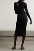 Victoria cutout ribbed cotton turtleneck midi dress