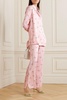 Floral-print satin pajama set