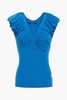 Ruched stretch-jersey top