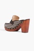 Delia leather-trimmed tweed platform clogs