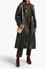 Rhythm shearling-trimmed leather trench coat