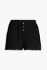 Sunday button-embellished cotton-crepon pajama shorts