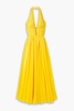 Pleated chiffon halterneck gown