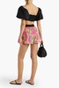 Teagen gathered floral-print cotton-blend poplin shorts