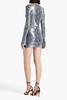 Solaria sequined snake-print mesh mini dress