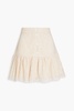 Ruffled broderie anglaise cotton mini skirt