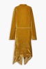 Agento open-back draped velvet midi wrap dress