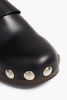 Studded leather clogs