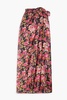 Floral-print cotton-voile pareo