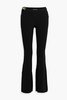 Kari chain-trimmed ribbed-knit flared pants