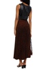 Pleated printed jersey maxi skirt