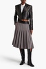 Pleated twill midi wrap skirt