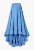 Strapless ruffled chiffon gown