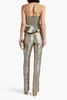 Moody lamé straight-leg pants