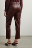 Cropped faux stretch-leather straight-leg pants