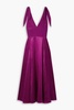 Charlotte tie-detailed silk-chiffon and satin midi dress