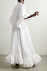 Oversized shantung-trimmed broderie anglaise cotton and silk-blend maxi dress