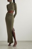 Cropped stretch-jersey turtleneck top and maxi skirt set