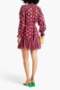 Pixie ruffled floral-print silk-chiffon mini dress