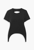 Cutout stretch cotton and modal-blend T-shirt