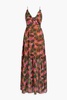 Ani ruffled printed silk-chiffon maxi dress