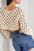 Keely cropped crocheted cotton sweater