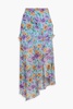 Eleonora ruffled floral-print silk-chiffon midi skirt