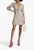 Eve button-detailed printed crepe mini dress