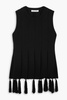 Poet fringed pleated knitted tank