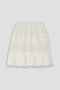 Amelia crochet-trimmed cotton-blend poplin mini skirt