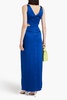 Silvina twist-front cutout silk-satin gown