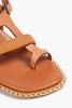 Grosgrain and leather sandals